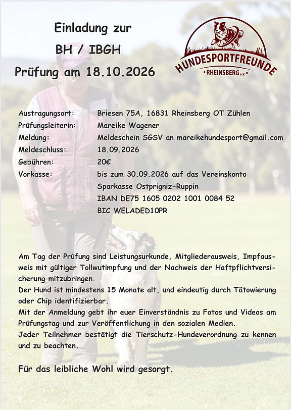 Einladung BH, IBGH Prüfung 2026